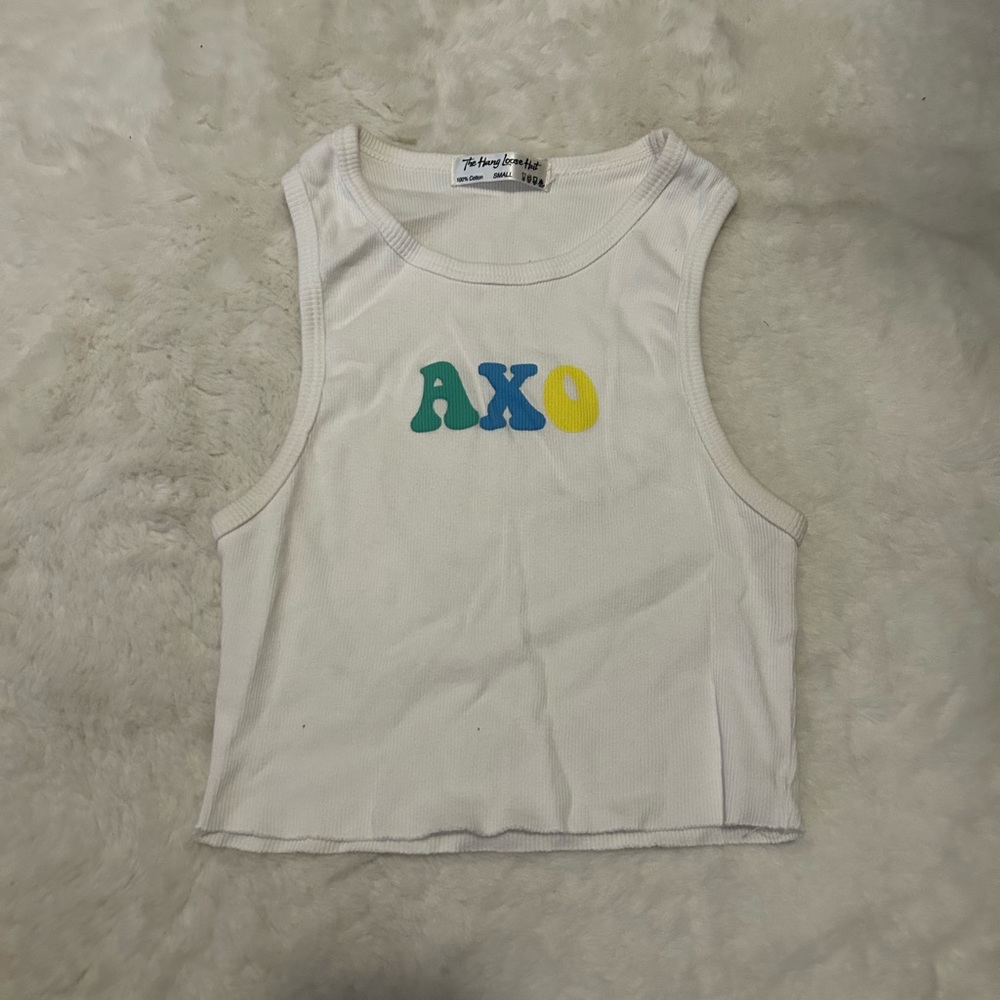 Alpha Chi Omega White Cropped Tank